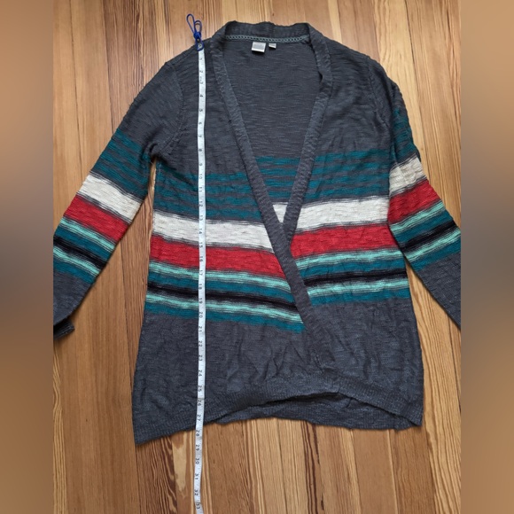 TWIK by Simons Multicolor Striped Open-Front Cardigan - Picture 9 of 10